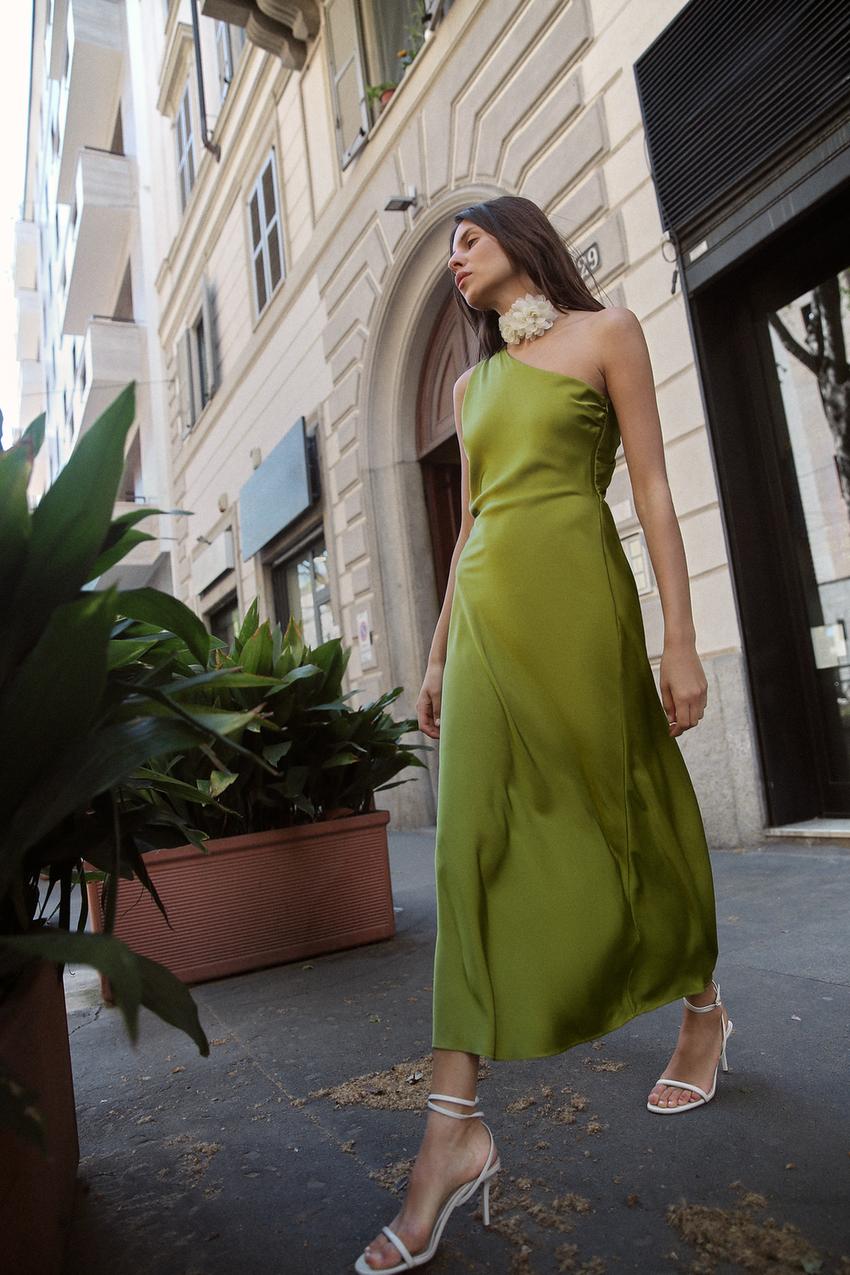 ASYMMETRIC SATIN DRESS