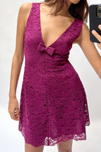 SHORT LACE PINAFORE DRESS