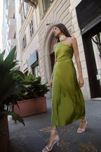 ASYMMETRIC SATIN DRESS