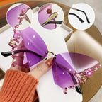 Rhinestone Vintage Butterfly Sunglasses