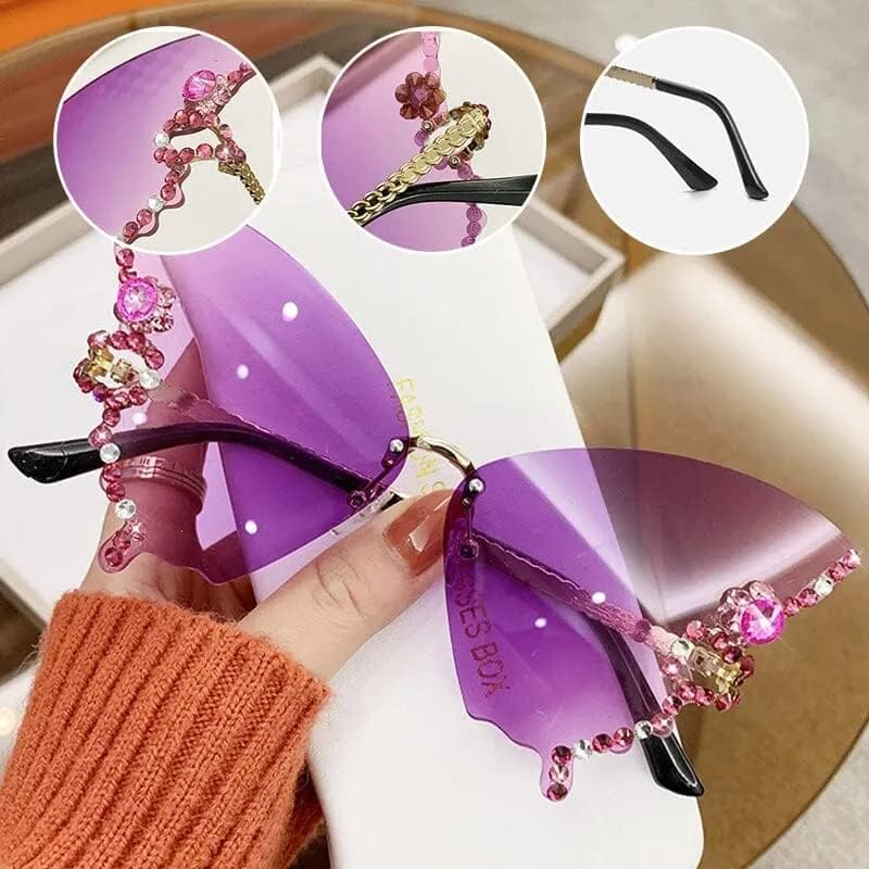 Rhinestone Vintage Butterfly Sunglasses