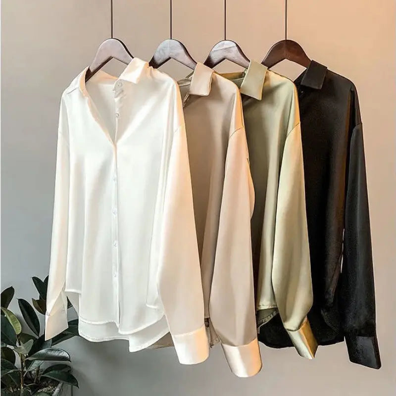 SATIN LONG SLEEVE SHIRT WOMEN