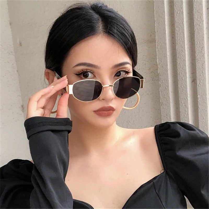 Vintage Oval Small Metal Frame Glasses