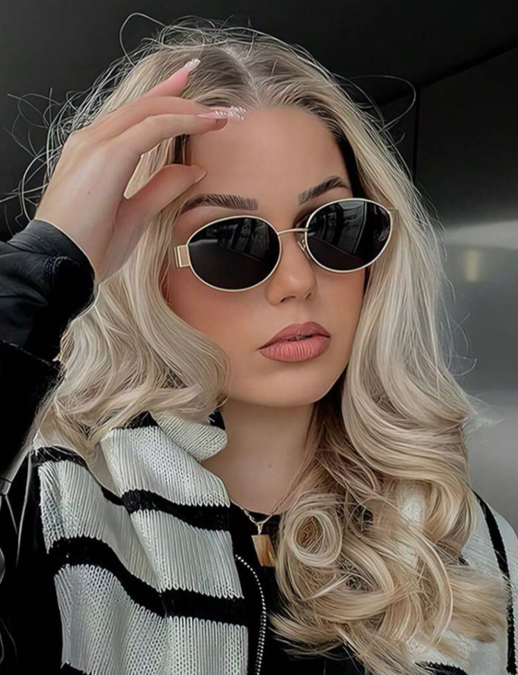 Vintage Oval Small Metal Frame Glasses