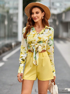 Floral Print Knot Hem Dress