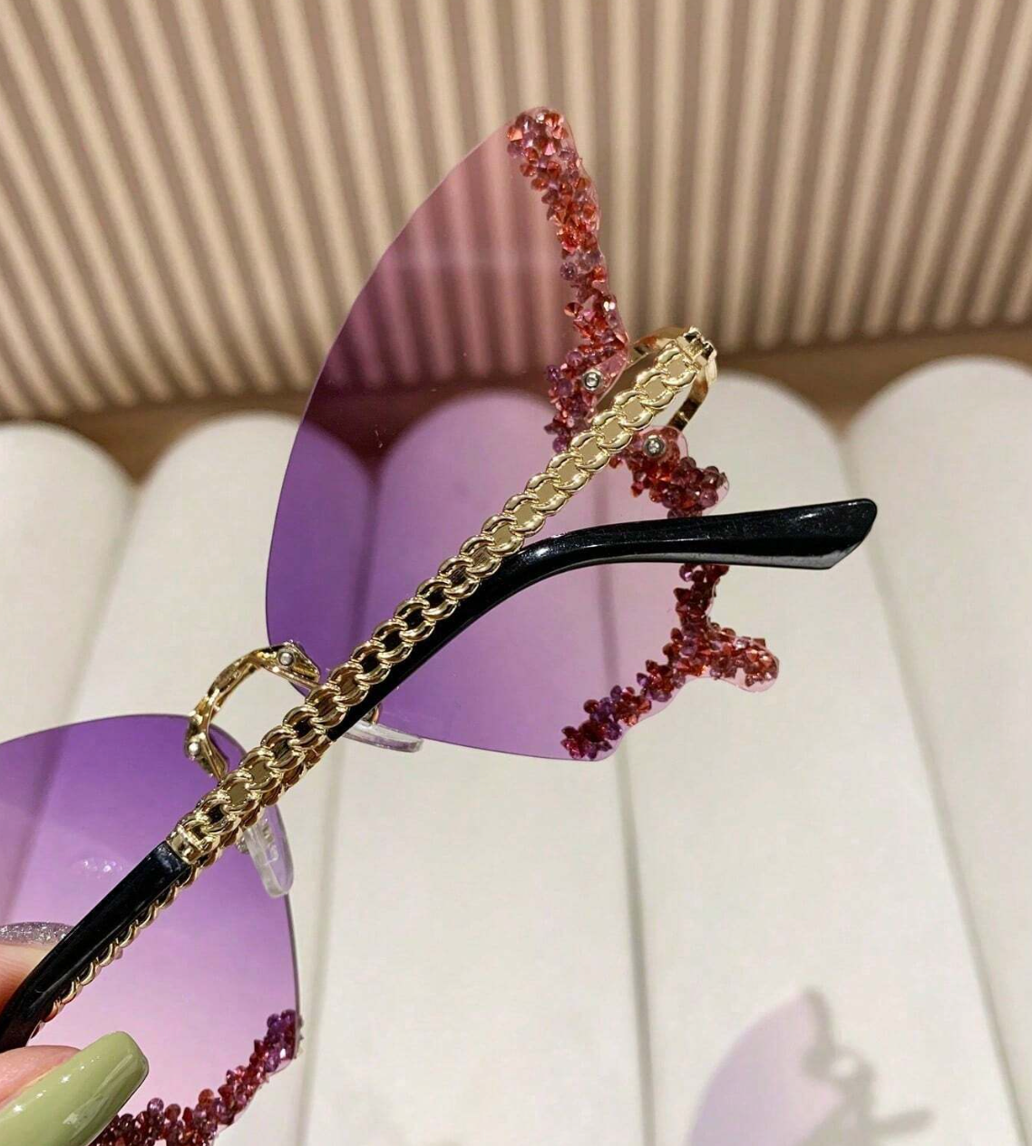 Rhinestone Vintage Butterfly Sunglasses