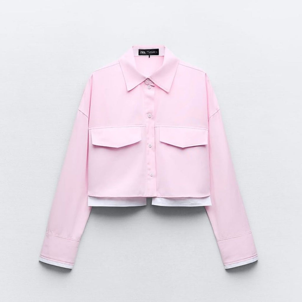 LONG SLEEVE TURN DOWN COLLAR SHIRT