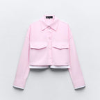 LONG SLEEVE TURN DOWN COLLAR SHIRT